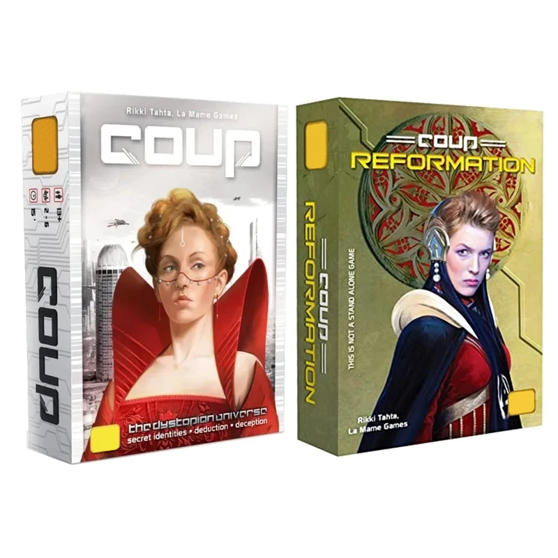 

Новые настольные игры и карточные игры Coup | Саботаж | Карточная игра | Для возраста от 14 лет | 2-6 игроков | 15 минут игрового времени