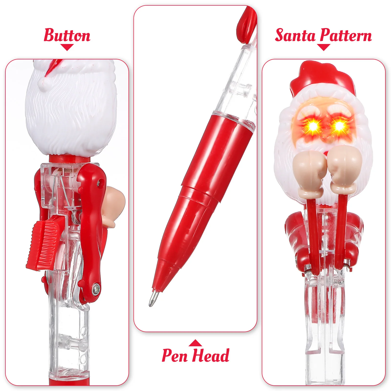 2 Pcs Old Man Boxing Pen Ballpoint Christmas Party Props Pens Gifts Santa Claus