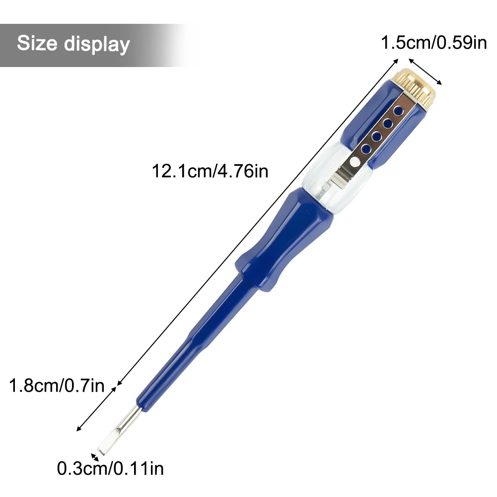 1Pcs 121mm Test Pen Multifunctional Household Portable Flat Screwdriver Electrician Hand Tool LED Voltage Tester Test Pens