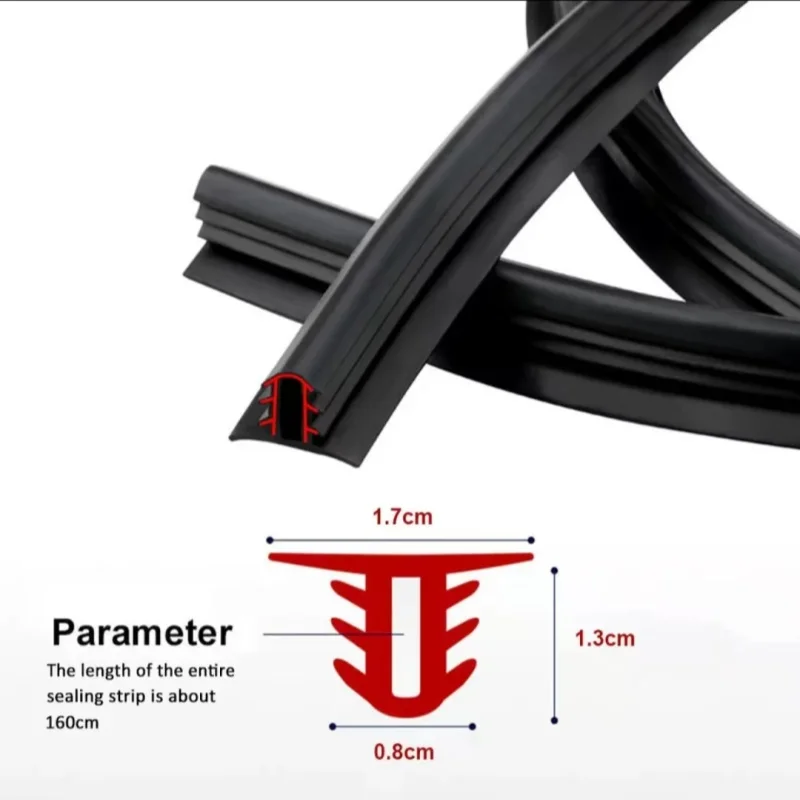 1.6M Car Universal Windshield Sealant Dashboard Soundproof Sealing Strip Auto Rubber Seals Car Panel Seal Interior Accessories - view 2