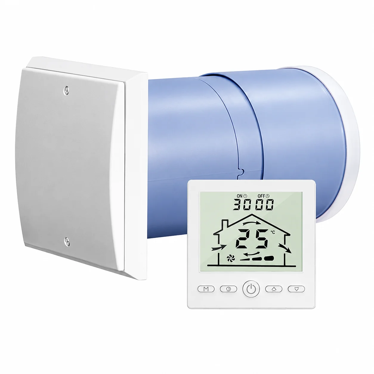 Wall Mounted Single Room ERV Heat Recovery Ventilator Fresh Air Ventilation System Air Recuperator