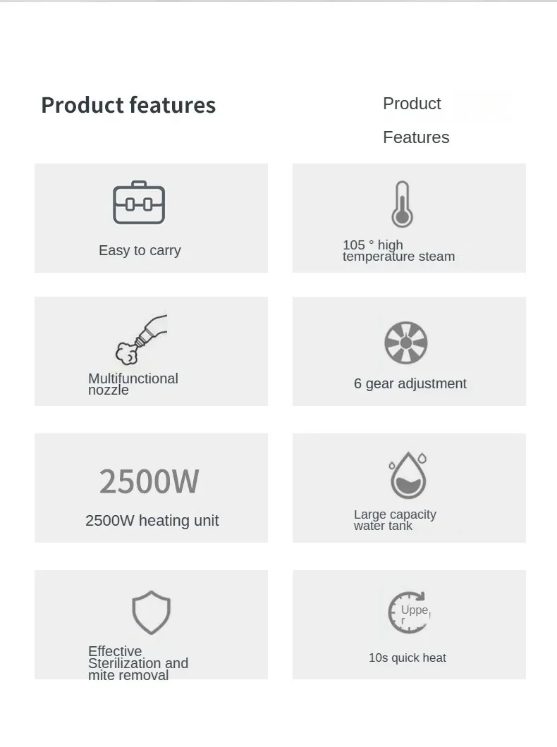 2500 W Handdampfreiniger, Hohe und Temperatur, Klimaanlage, Küchenhaube, Auto-Dampfreinigungsmaschine, Boden- und mehr Reinigung – Detail 10
