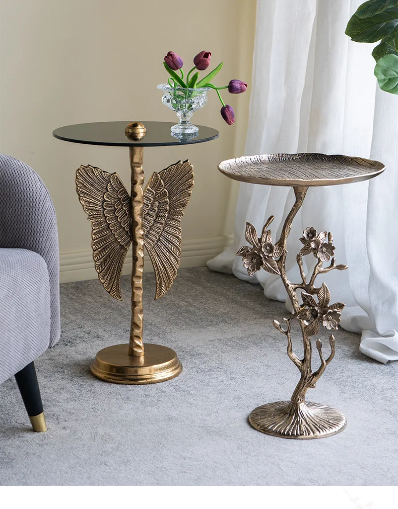 Corner shelf bedroom bedside retro coffee table side balcony small round   movable