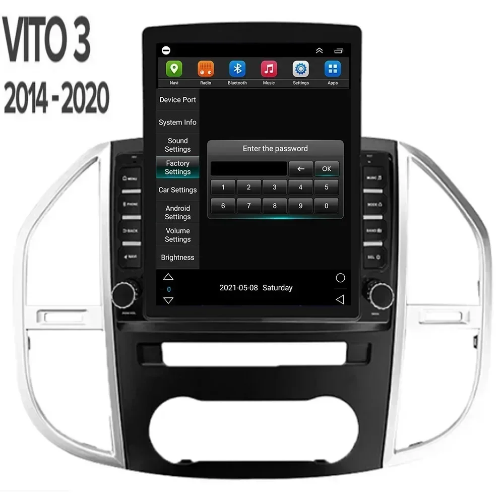 Android 13 CarPlay 5GสําหรับTeslaแนวตั้งรถวิทยุสเตอริโอสําหรับMercedes Benz W447 Vito 3 2014-2035 GPS