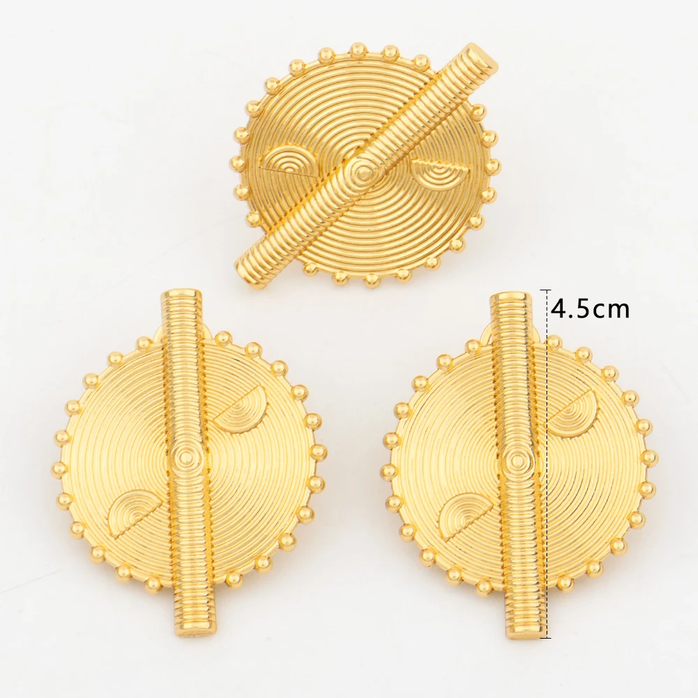 YM Modeschmuck Set Dubai Gold Farbe Luxus Blumen form verstellbarer Ring runde Ohrringe für Frauen Hochzeits feier Geschenke tägliche Kleidung 5