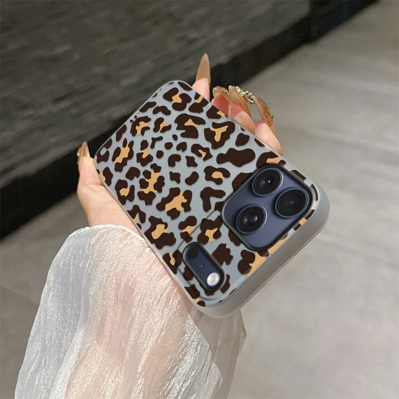 آيفون 17 16 برو ماكس موضة ليوبارد نمط جراب هاتف آيفون 16e 15 14 زائد 13 12 11 برو ماتي واضح هلام غطاء