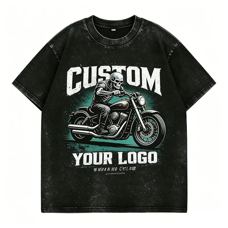 

Acid Wash Design Your Own Custom Tee Upload Front Artwork Cotton Dropshipping Available