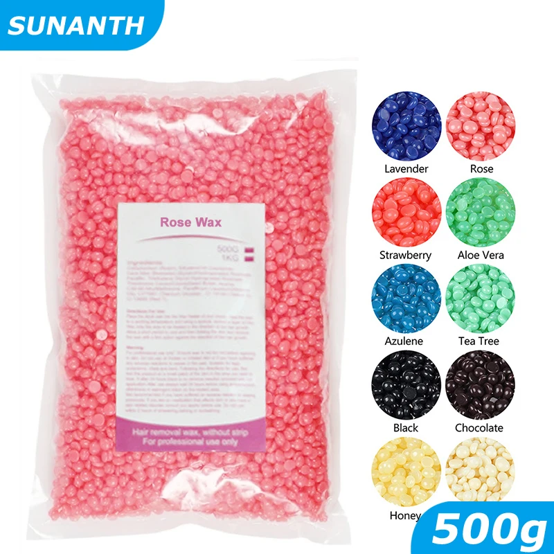 500g Wax Beans For Wax Heater Whole Body Hot Film Depilatory Wax For Wax Heater Kit Waxing Wax Beans For Hair Removal Wax Pot