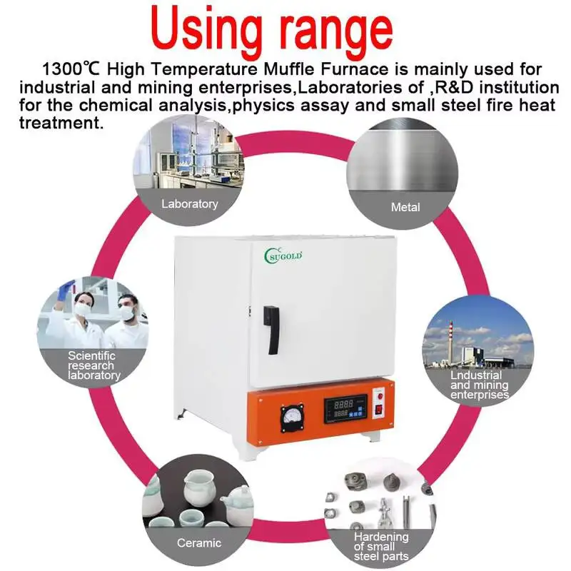 New Electric High Temperature Muffle Furnace for Laboratory 1000 Degree Stainless Steel Workshop Use