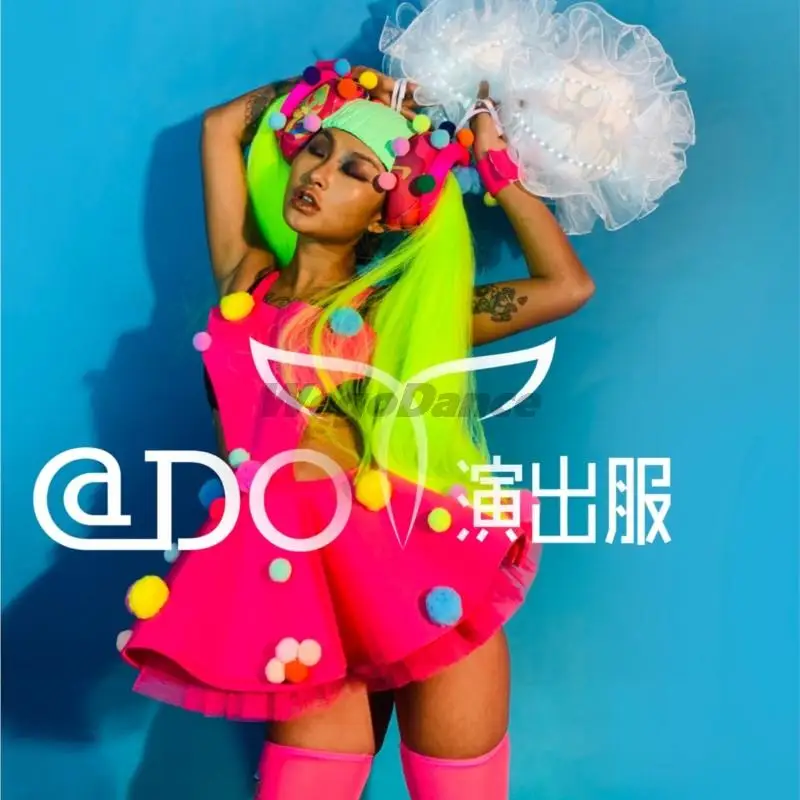 

Costumes Fluorescent Children's Day Gogo Braid Luminous Handball Props Show Performance Dress