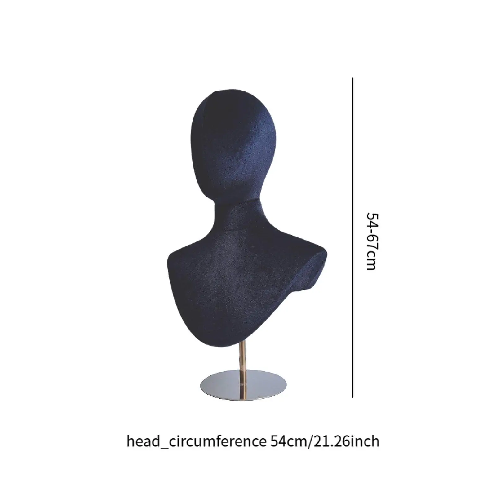 Hat Display Model Manikin Head Desktop Metal Base Multipurpose Fashion Accessory Sturdy Wig Holder for Headband Scarf Hairpiece