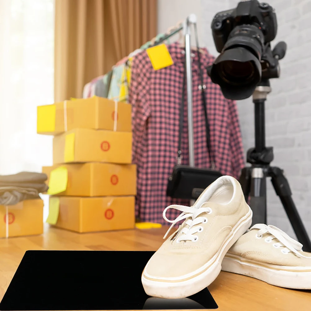 

Black Acrylic Photography Backdrop Board Reflective Background Tool for Product Shoots Studio Use Durable Easy Storage