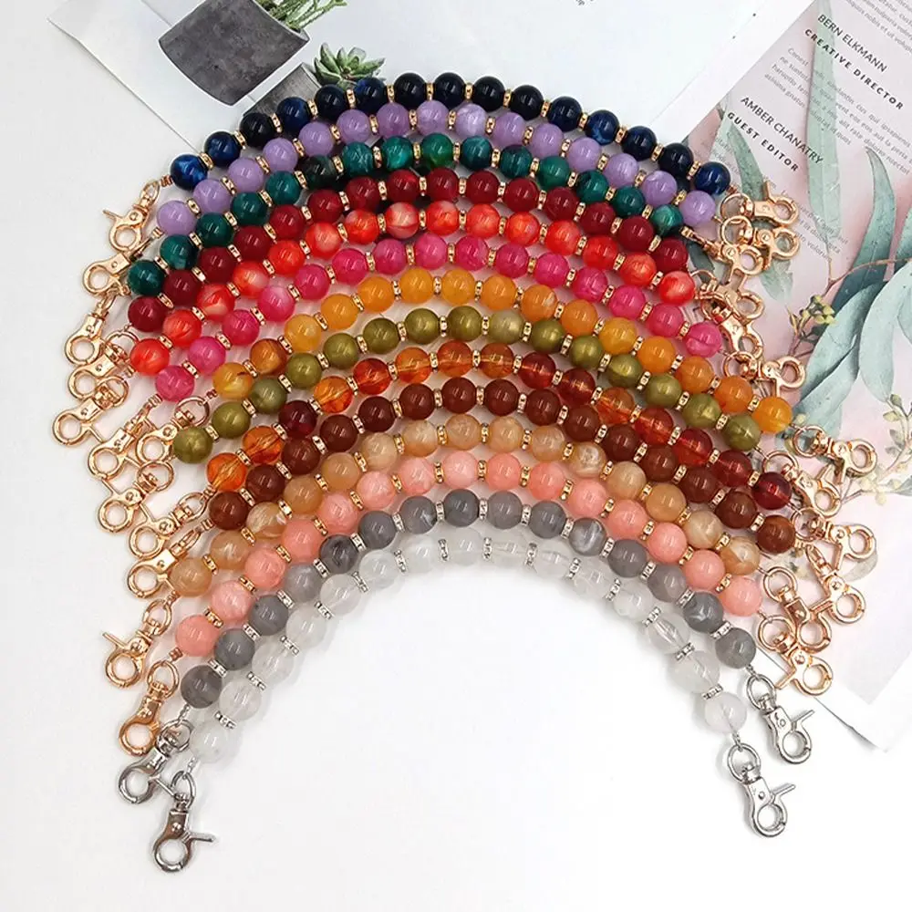 Exquisite Colorful Stone Handbag Chain Resin Replaceable Bags Belt Extension Bead Chain Phone Case Accessories