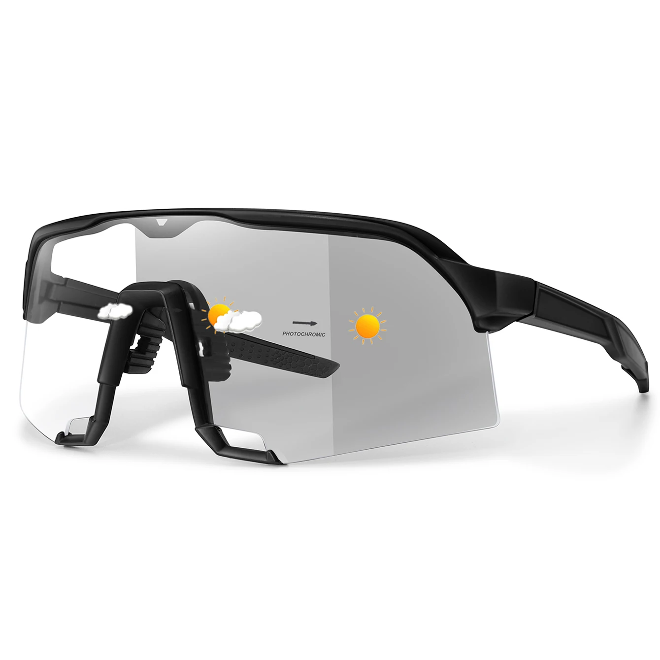 Fashion Photochromic Sunglasses for Men Women Outdoor Mtb Bicycle Cycling Running Eyewear Windproof Goggles Oversize Shades