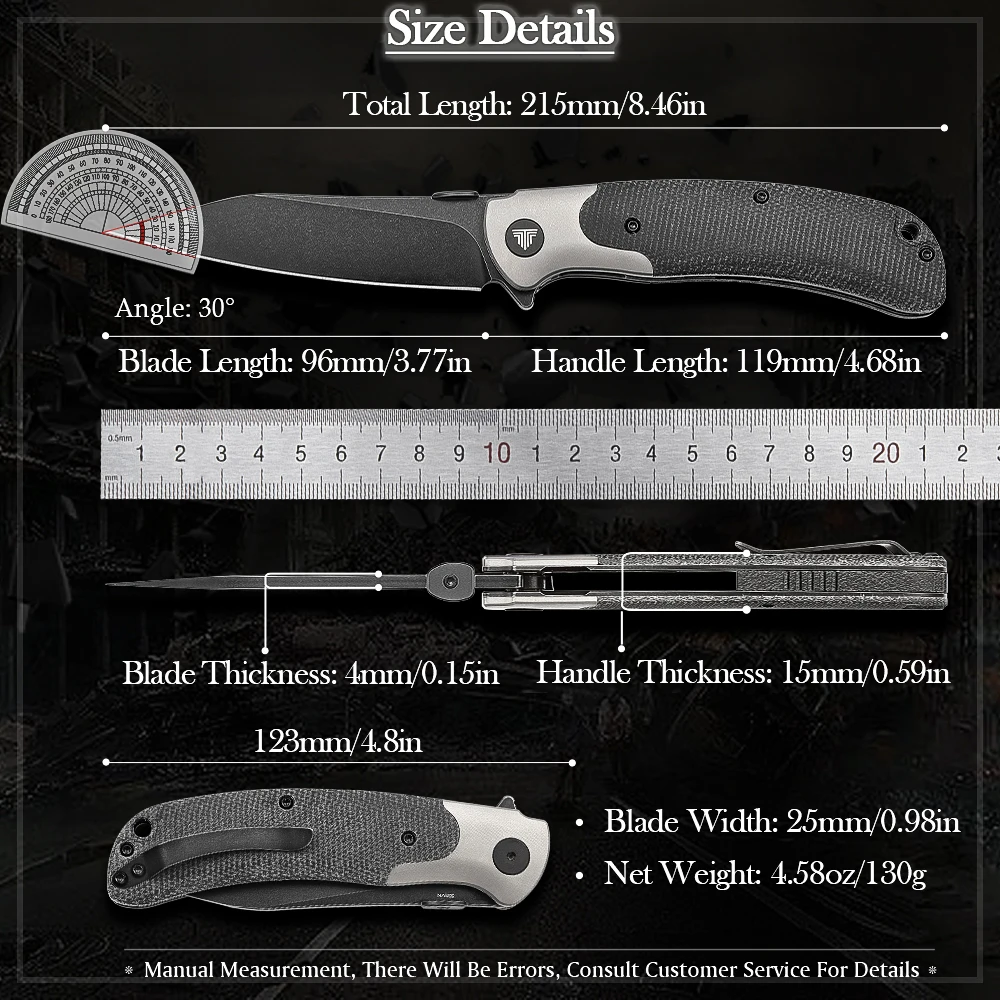 TRIVISA EDC cuchillo plegable táctico de bolsillo con caja de regalo - imagen 3