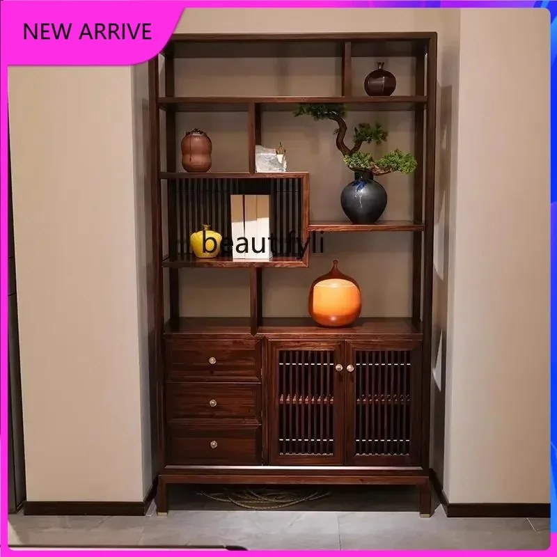 

HHNew Chinese ebony living room tea rack multi-functional handicraft ornament display stand H