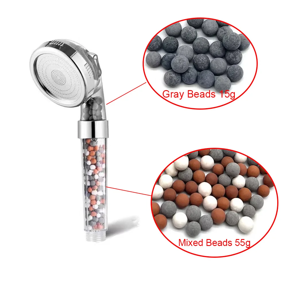 Shower Head Replacement Filter Anion Mineral Beads Stones Balls for Bathroom Purifying Water 3 Kinds Diameter 5-6mm