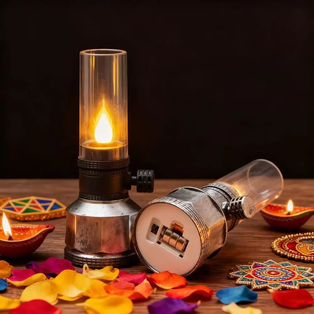 New Battery Operated Electronic Lamp LED Light Clear Table Lantern Desktop Candle Holders Christmas Light