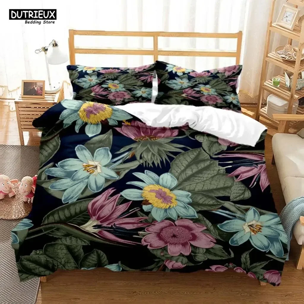 Plant Flowers Digital Print Polyester Bedding Sets Child Kids Covers Boys Bed Linen Set For Teens Bedding Set