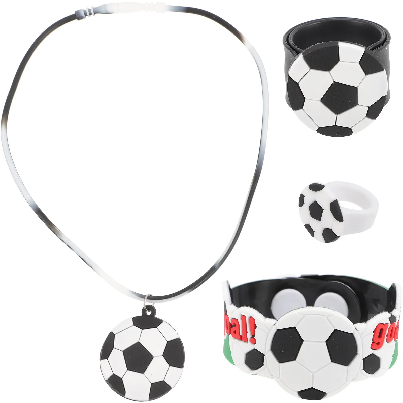 

Набор из 1 шт. футбольных ПВХ-браслетов-слэп-браслетов, креативная декоративная брошь, футбольное кольцо, аксессуар для вечеринки, браслет-слэп-браслет DIY