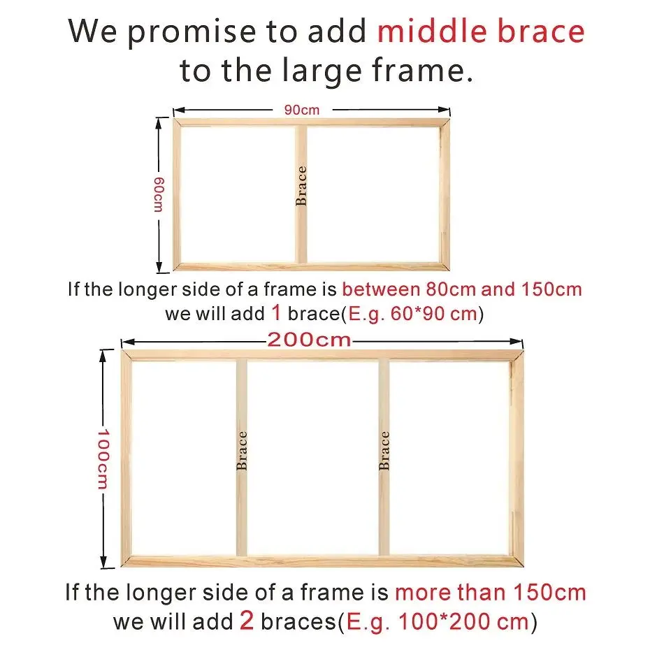 70x140cm Wooden Frame for 76x146cm Pictures Frame For Wall Canvas Frame Diamond Painting Large Size Picture Poster Wall Frame