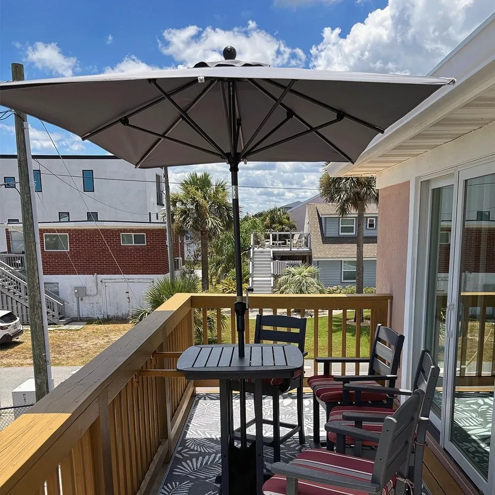 ورقة أرجوانية 9 × 6 بوصة مظلة فناء مستطيلة مظلة طاولة خارجية إطار من الألومنيوم مظلة السوق مظلة شمسية مع 8 قوي #1