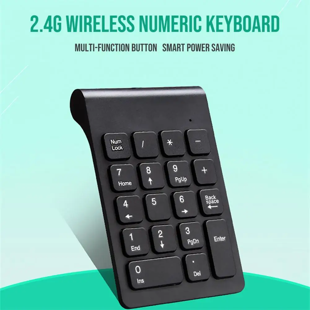 

Plug Play Portable 2.4G Keyboard High-quality Ultra-thin Wireless Sensitive Number Pad 18 Keys Number for Financial Staff