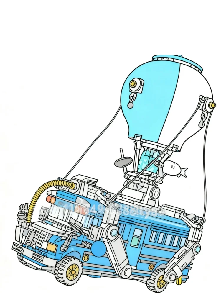 2025 novos produtos em estoque 954 peças de blocos de construção de ônibus de batalha modelo blocos de construção brinquedos aniversário das crianças natal gif