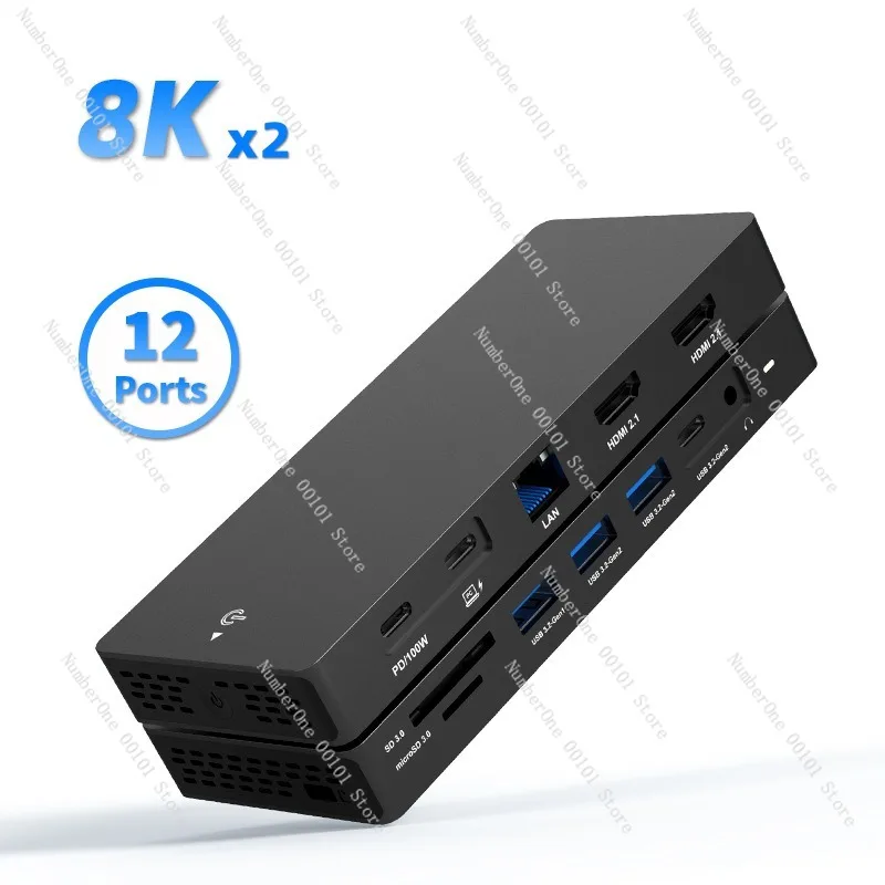 Advanced 8K 30Hz Type C Docking Station Multi Screen Different Display HDMI 2.1 DP 1.4 Laptop Expansion Hub USB Splitter Adapter