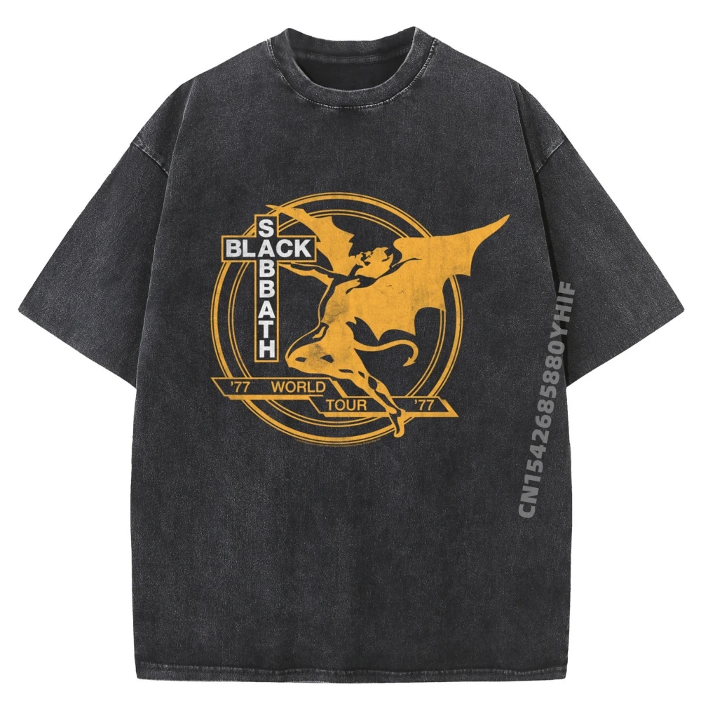 

Винтажные футболки World Tour 77, мужская высококачественная удобная одежда с принтом, мужские футболки с рисунком, уличная стираная рубашка