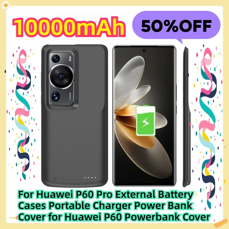 

For Huawei P60 Pro External Battery Cases Portable Charger Power Bank Cover for Huawei P60 Powerbank Cover 10000mAh