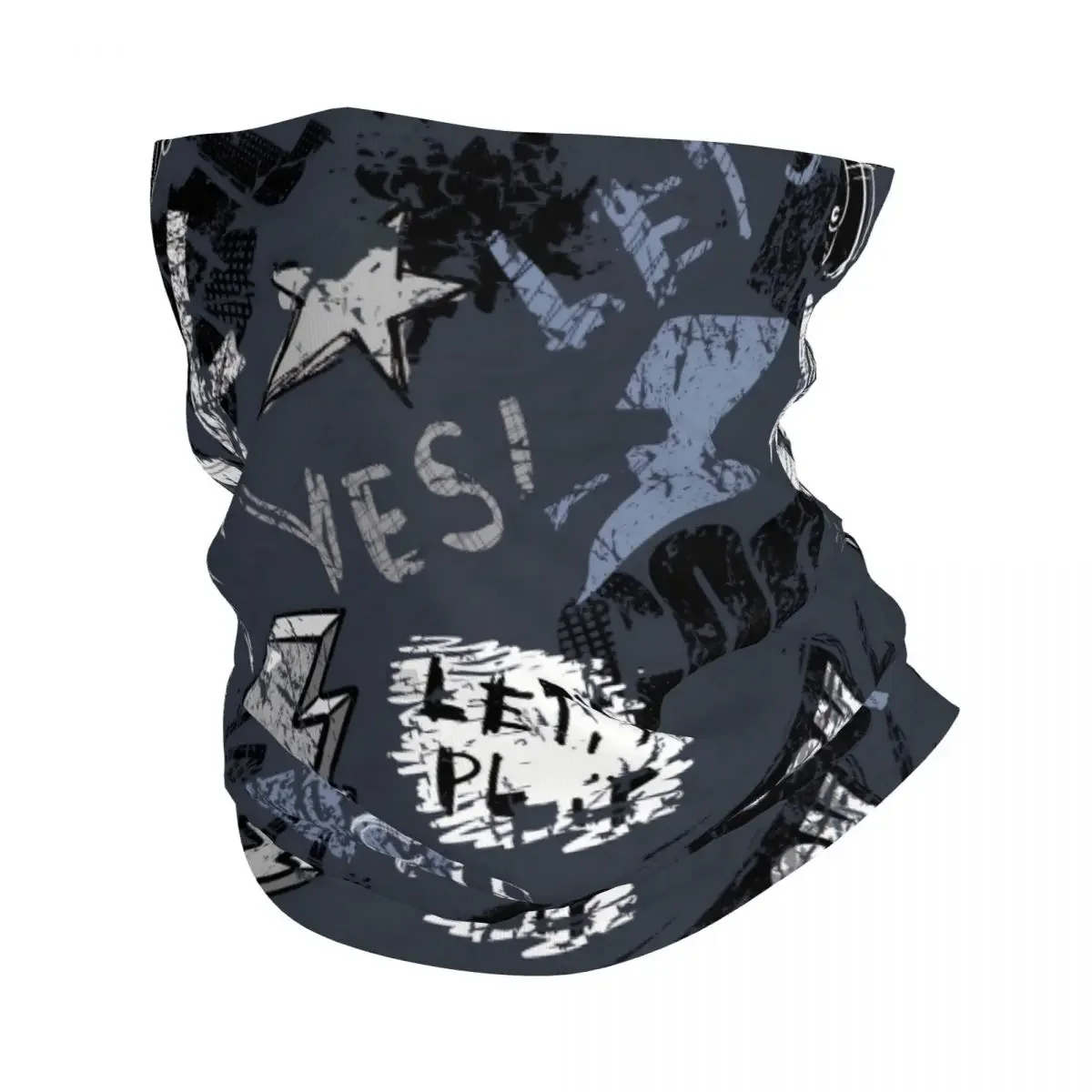 Graffiti Words Scuffed And Sprays Grunge Texture Graffiti Art Pattern Bandana Neck Gaiter Printed Motocross Face Scarf Balaclava