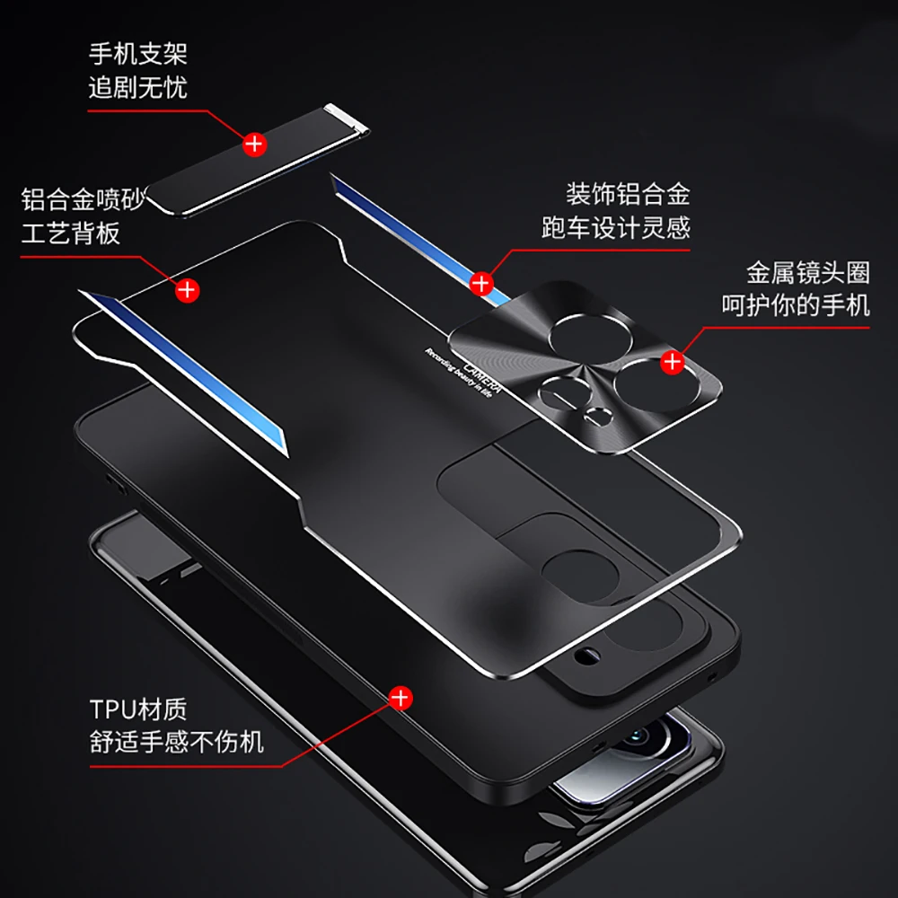 Luxury Metal Kickstand Holder Sports Car Cooling For Realme GT Neo 6 Se GT6 NEO6 Soft Bumper Camera Protector CD Pattern Funda