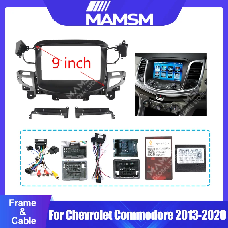 

9-дюймовый автомобильный радиоприемник стерео Android GPS мультимедийное радио панель приборной панели комплект рамки для chevrolet commodore 2013-2020.