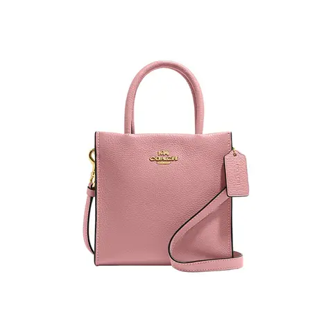 COACH Cally Pebbled Leather Handbag, Shoulder Bag, Crossbody Bag Small Women's Pink 5692-IMOUS