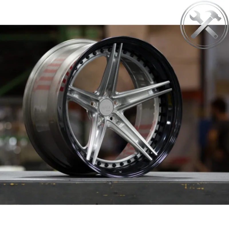 

Custom Two Piece Forged Concave Silver Alloy Wheel Rims 22 24 Inch 5x120 5x110 5x108 Five Year Universal Warranty