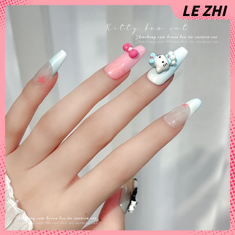 20Pcs New Black Series Hello Kitty Cartoon Holiday Swimming Ring Bowknot Nail Art Accessories Resin Diy Nail Decoration