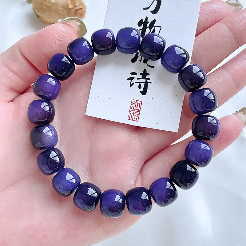 New Rare Colored Bodhi Root Bracelet with Blue Cultural Buddhist Beads for Students To Wrap Their Fingers In Soft Yoga Jewelry