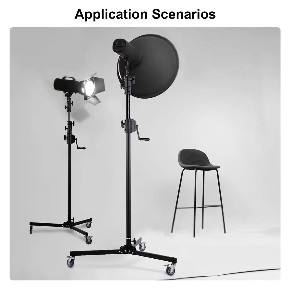 Selens Newest Foldable Photography Light Stand Hand-cranked Bracket Portable Aluminum Alloy With Pulley Photo Studio Kits Tripod