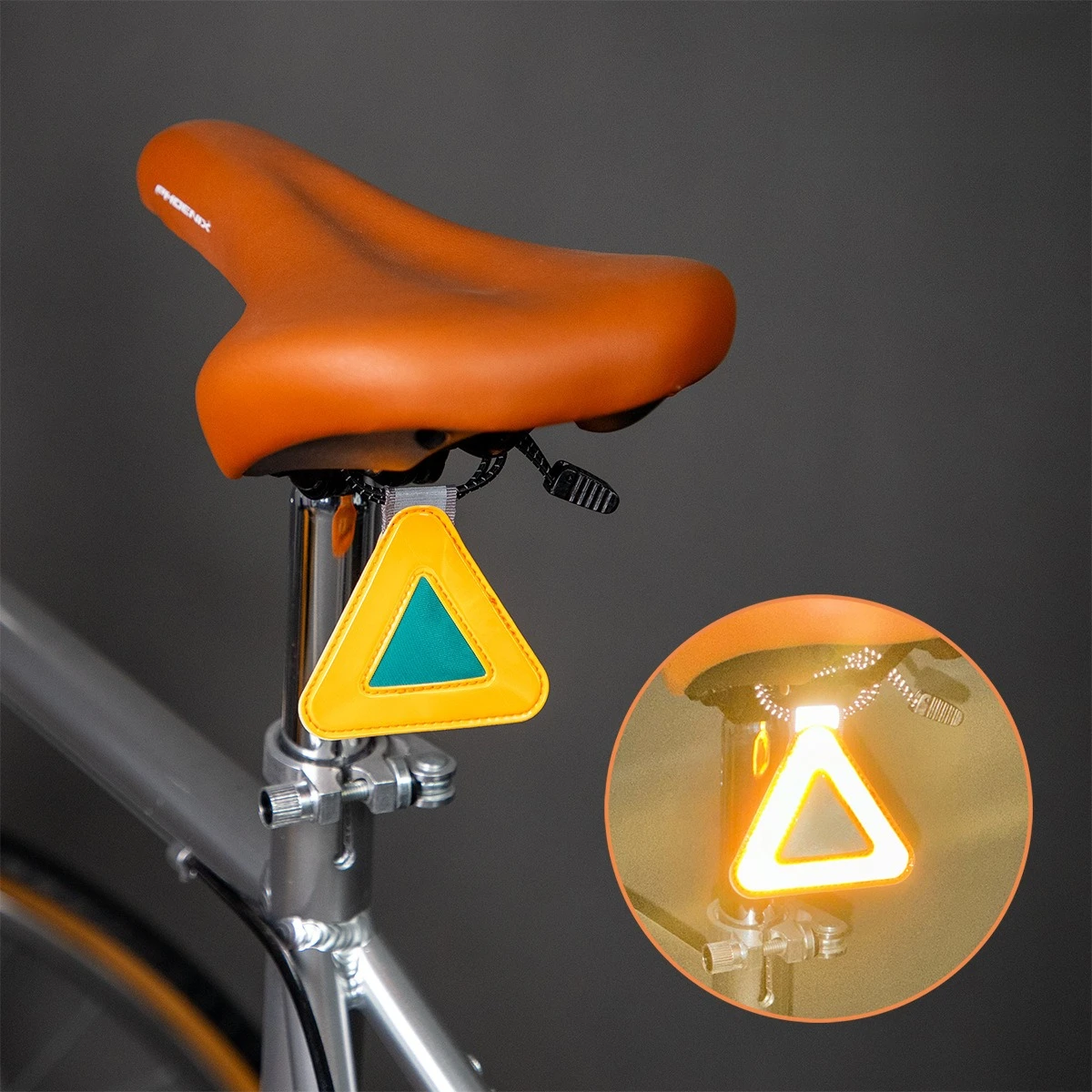 Multifunctional Elastic Reflective Triangle Sign, Bicycle Saddle Hanging Reflector, Night Riding Safety Warning Tag for Safety P