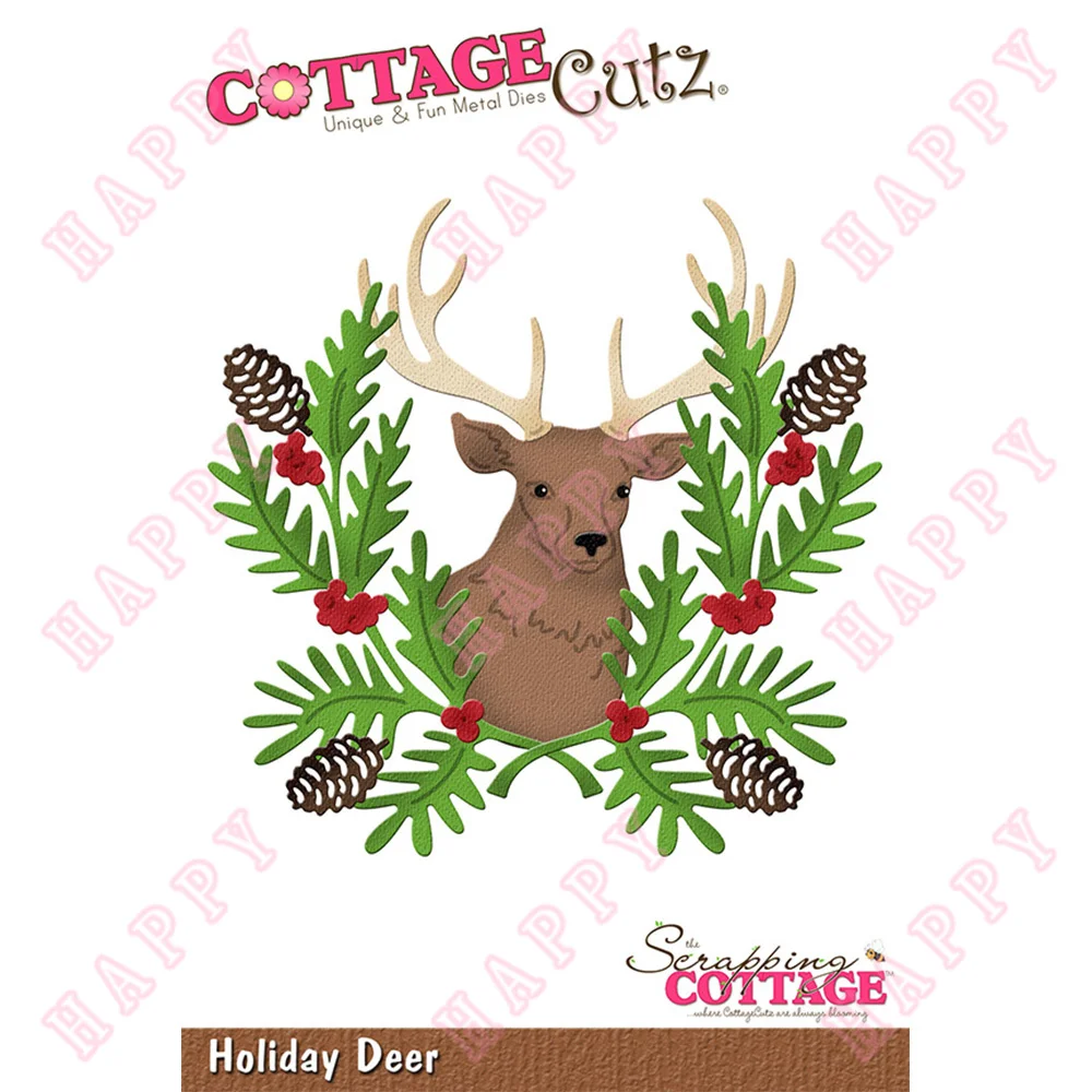 

Metal Cutting Dies Christmas Holiday Deer Scrapbook Diary Decoration Paper Craft Embossing Template DIY Greeting Card Handmade