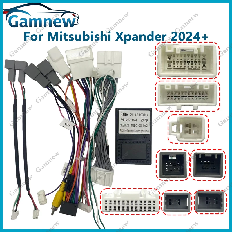 

Gamnew автомобильный 16-контактный адаптер жгута проводов Android Canbus Box декодер для Mitsubishi Xpander 2024 + G-RZ-MB61
