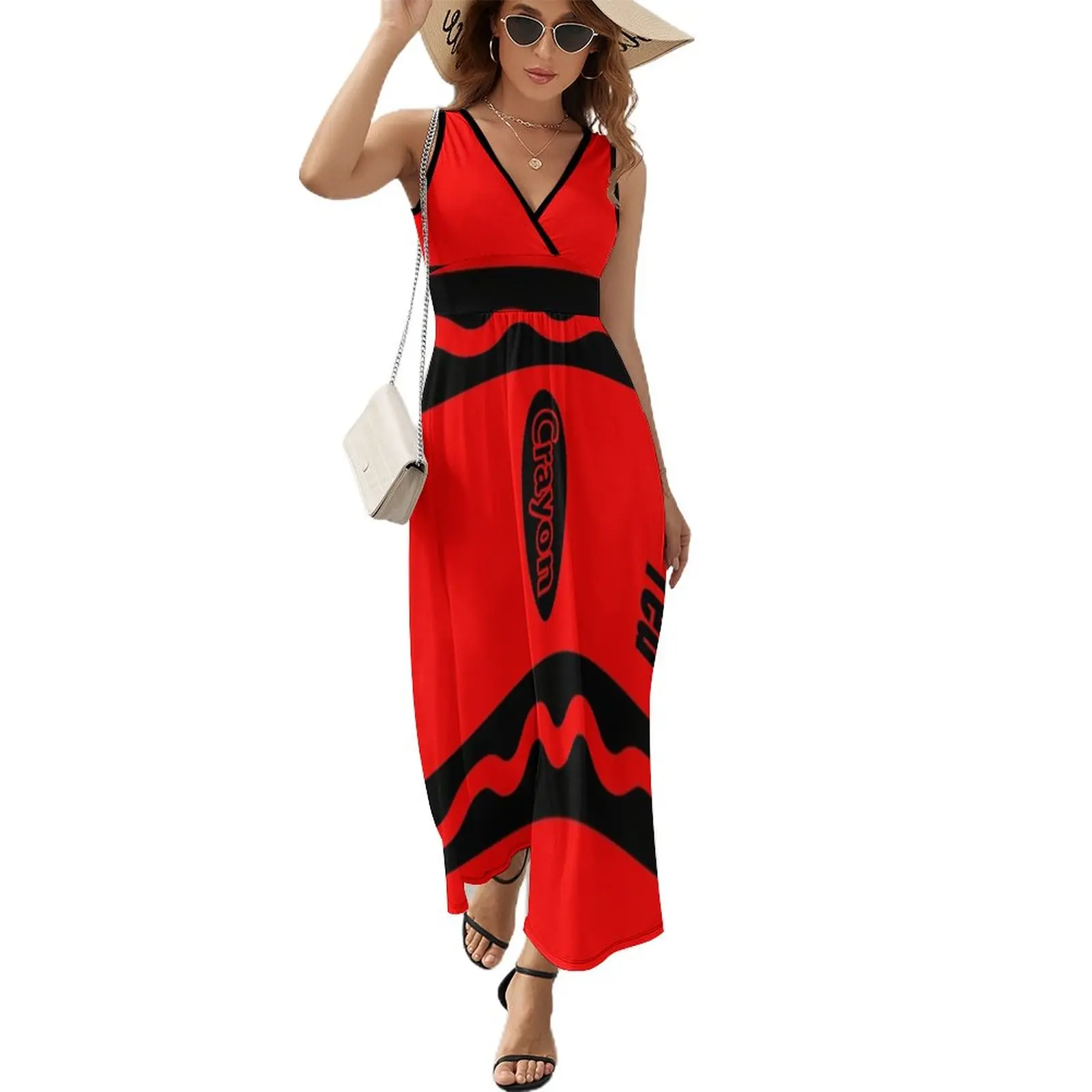 

Red Crayon Box Halloween Party Group Costume Sleeveless Dress Elegant gowns woman dress elegant women's dresses for wedding