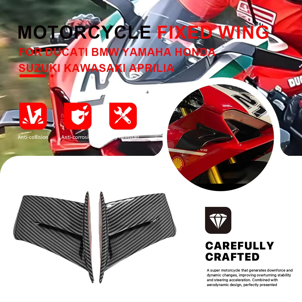 

For DUCATI For BMW For YAMAHA For HONDA For SUZUKI For Kawasaki For Aprilia Motorcycle Universal Fixed Wing Spoiler Side Winglet