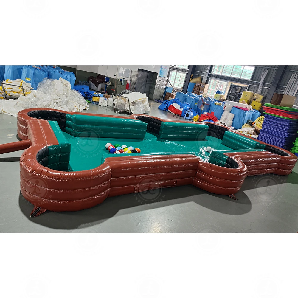 

Outdoor Competition Game Inflatable Billiard Table Inflatable Snooker Soccer Pool Table Field Football Pitch With Blower Balls