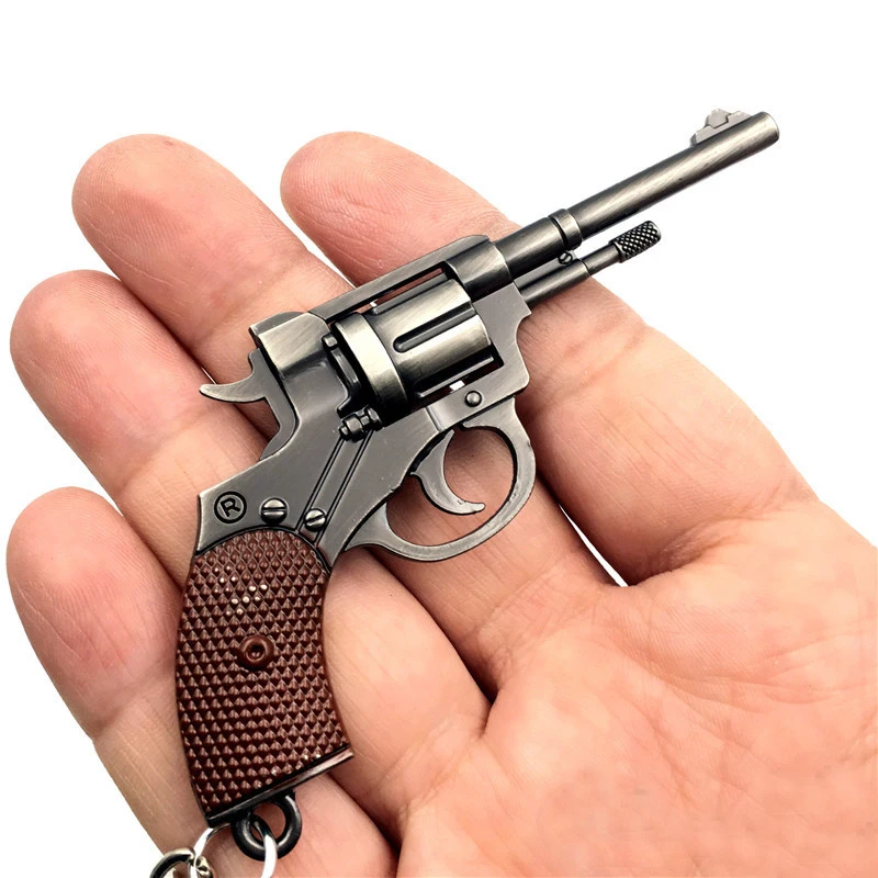 PUBG Alloy Keychain Pendant Weapon Model Pistols Key Holder Game Fans Backpack Fashion Jewelry Gifts Keyring