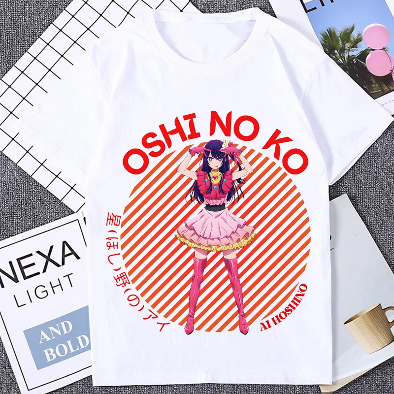 Harajuku Style Oshi No Ko T-shirt Women Fashion Short Sleeve Tshirt Japan Anime Otaku Acg Print T Shirt Loose Summer Clothes y2k