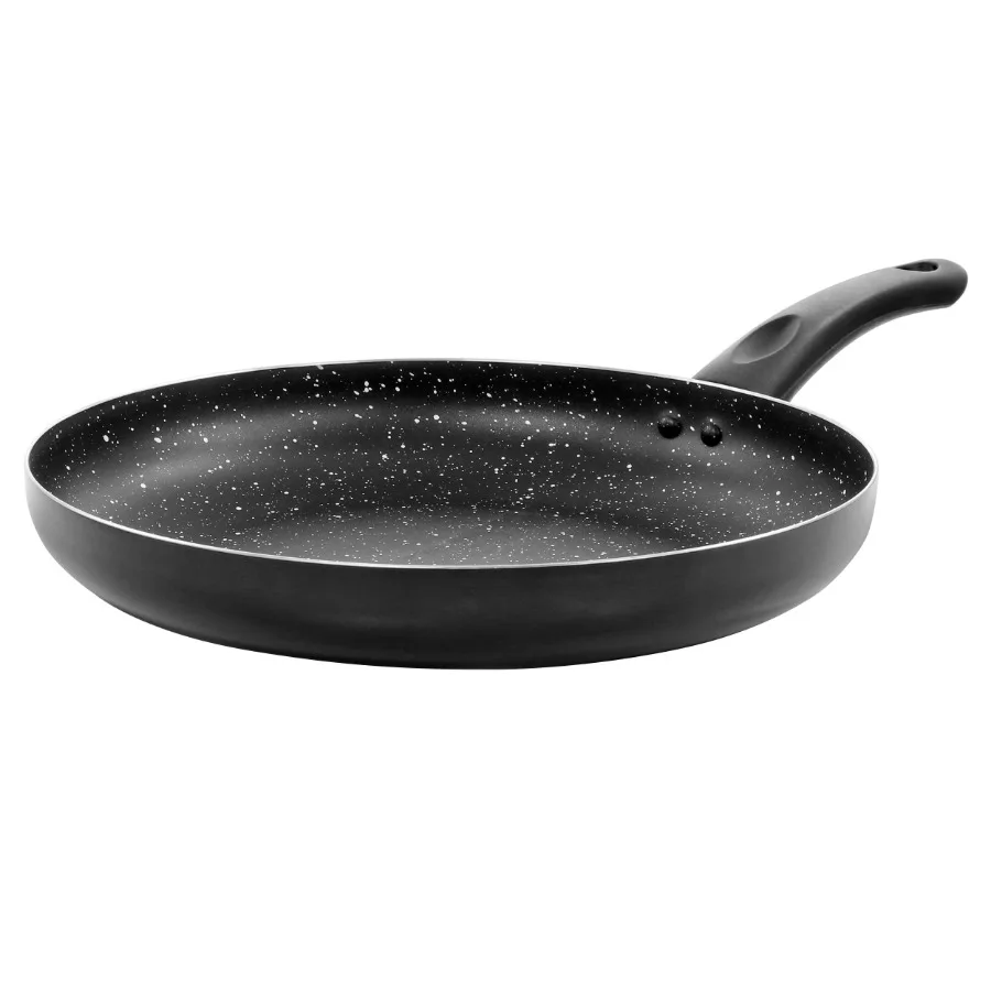 

Luneta 12 Inch Aluminum Nonstick Frying Pan With Bakelite Handle in Black