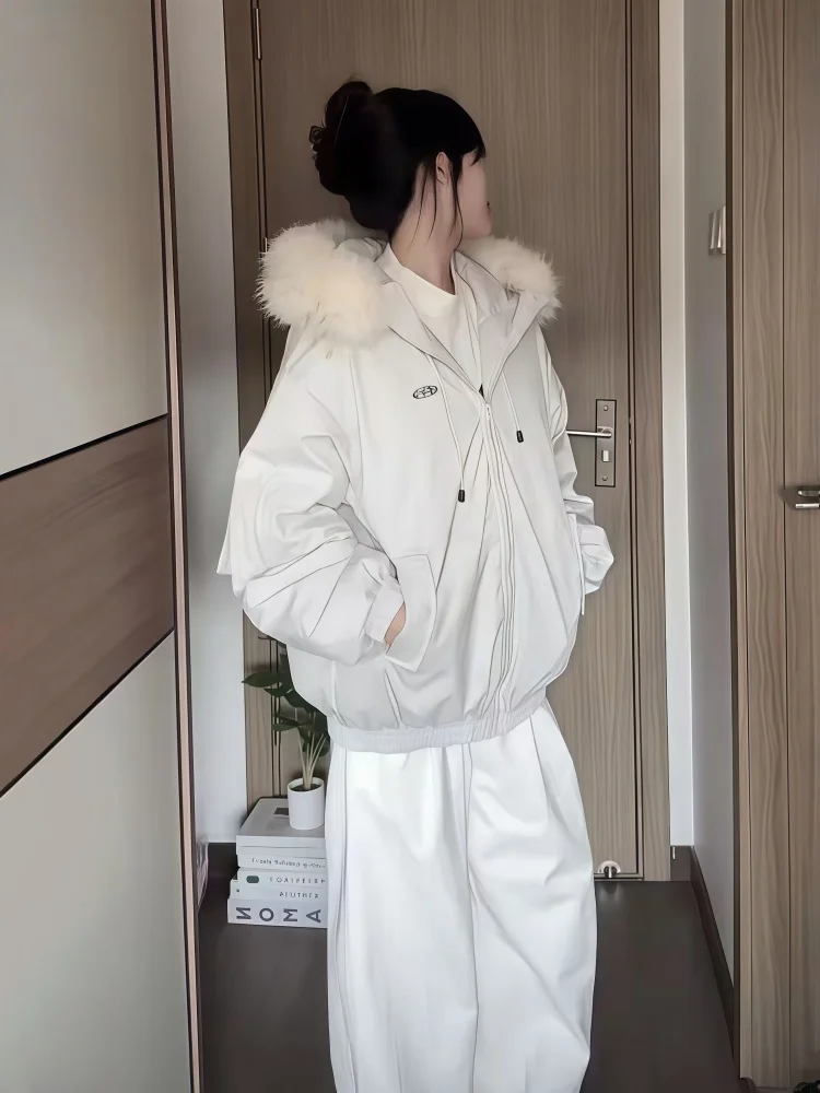 

Parkas Kawaii Womens Winter Sherpa Fabric Modern Thermal Heavy Hooded Cool Natural Chic Simplicity Covering Suitable Multicolor