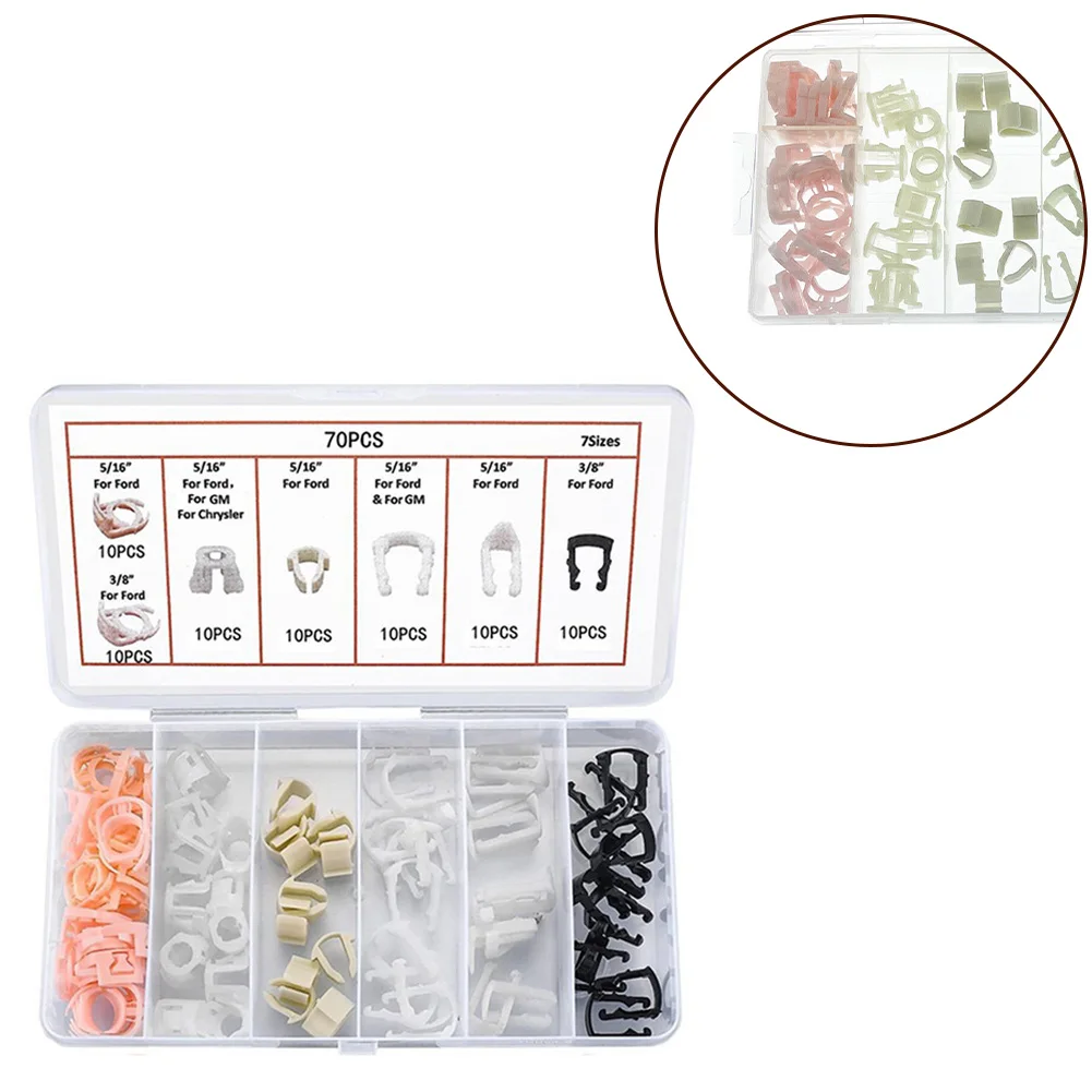 70Pcs/set Swordfish 61280 Fuel Line Retainer Clip Assortment Universal Fuel Line Retainer Clip Kit For Ford Car Accessory